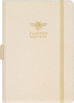 Planner 2023-2024 - Academic Planner 2023-2024 from July 2023 - June 2024, 2023-2024 Weekly Monthly Planner with Calendar Stickers, 5.75" x 8.25", Saffiano Leather, Pen Loop, Back Pocket - Black Bee